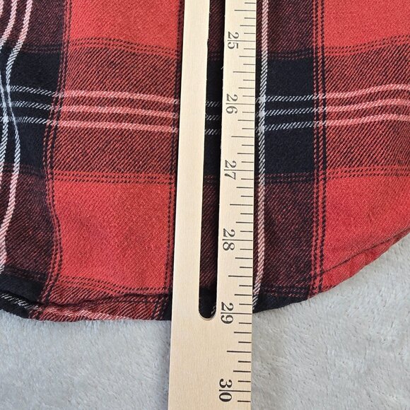 Wrangler Western Top Mens XLT Red Plaid Flannel Thick Thrashed Western Ranch - Picture 8 of 14